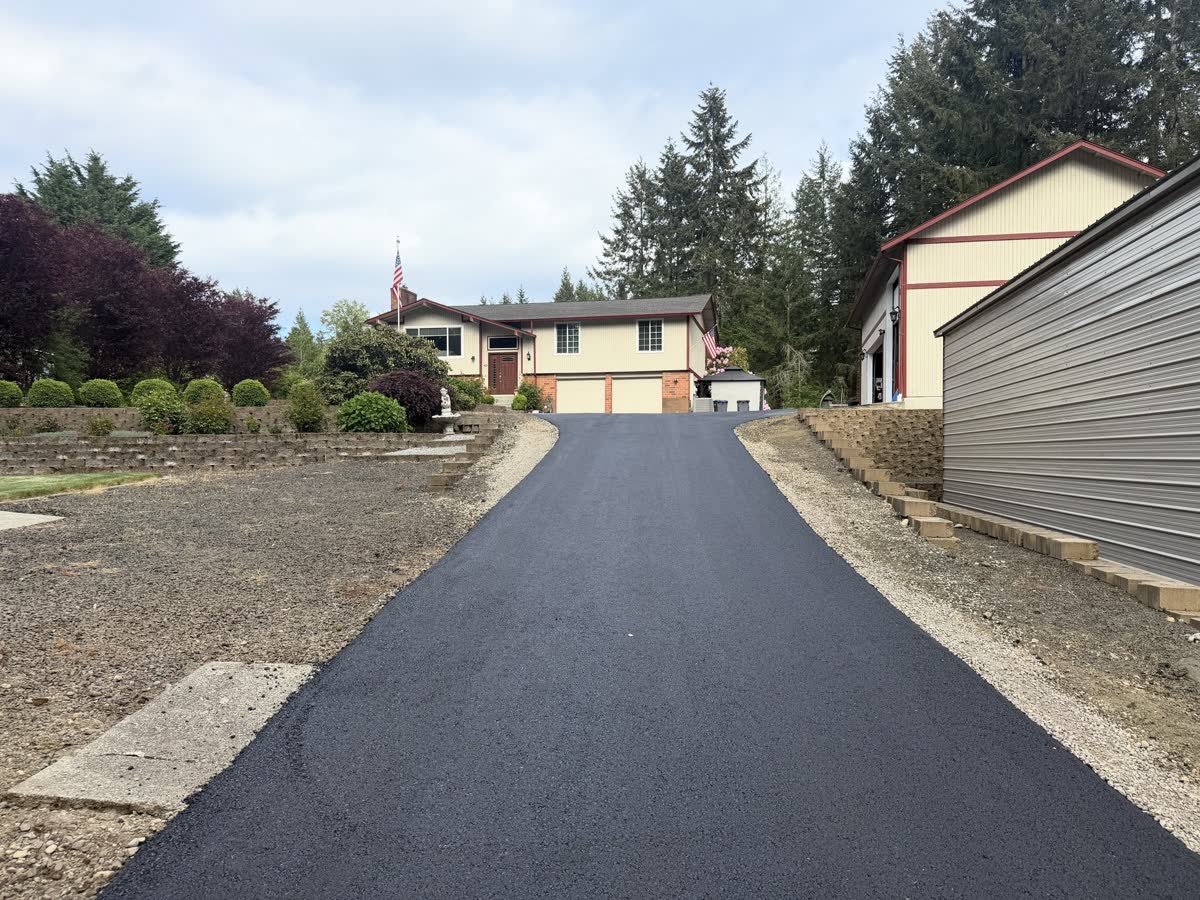 Completed asphalt paving project
